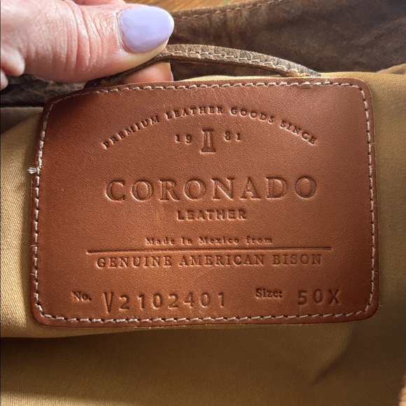 Coronado Leather vest. Genuine American Bison leather. Excellent size  50X XL - Picture 10 of 15